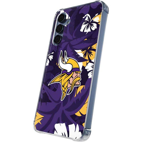 NFL Minnesota Vikings Tropical Print Galaxy A35 5G Clear Case